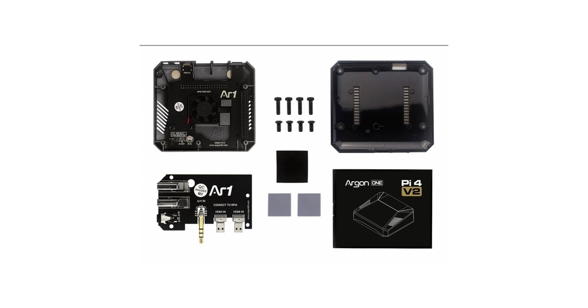 Gehäuse für Raspberry Pi 4 Argon One V2(schwarz, für Raspberry Pi 4 B)