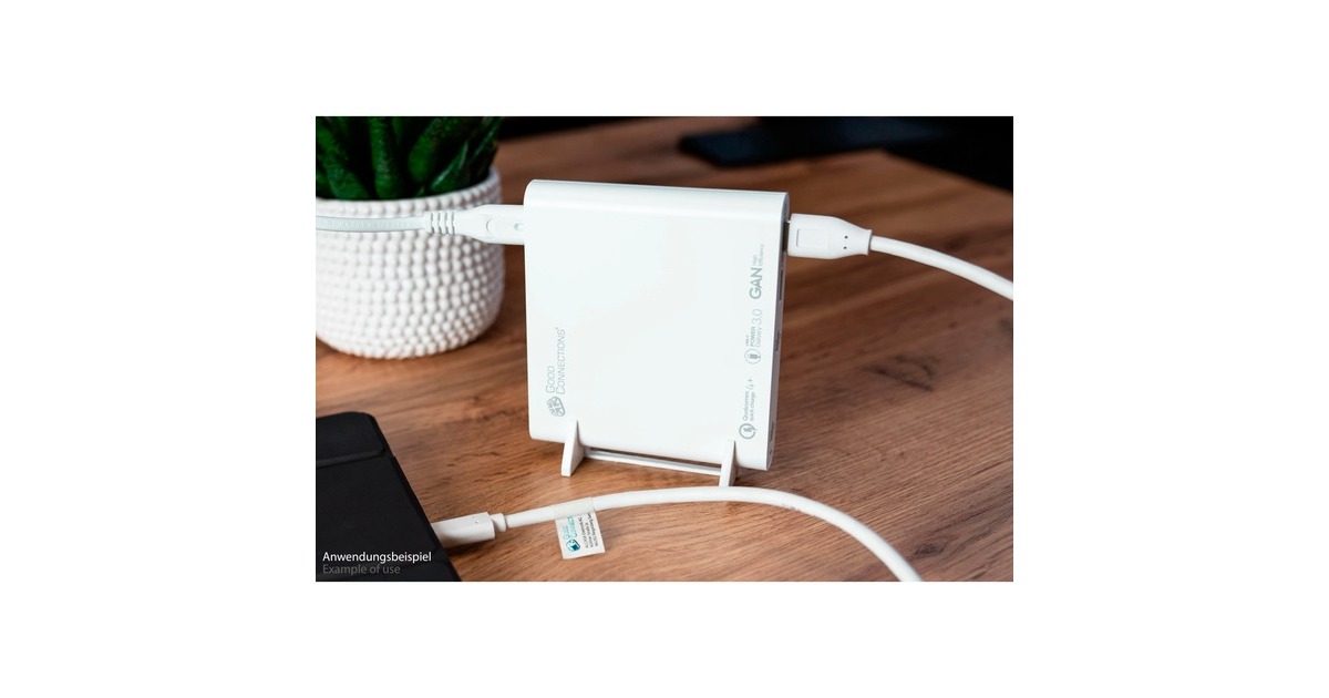 Good Connections USB-Schnellladestation, 120 Watt, 4-Port(weiß, GaN-Technologie, PD 3.0, QC 4+)