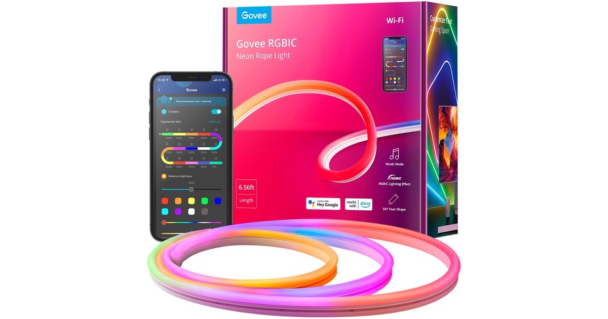 Govee RGBIC Neon Rope Light, LED-Streifen(2 Meter)