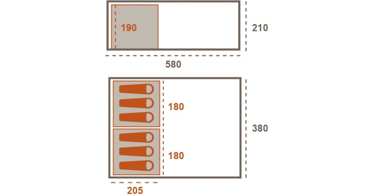 Grand Canyon Tunnelzelt DOLOMITI 6, Mojave Desert(beige, 5-6 Personen)