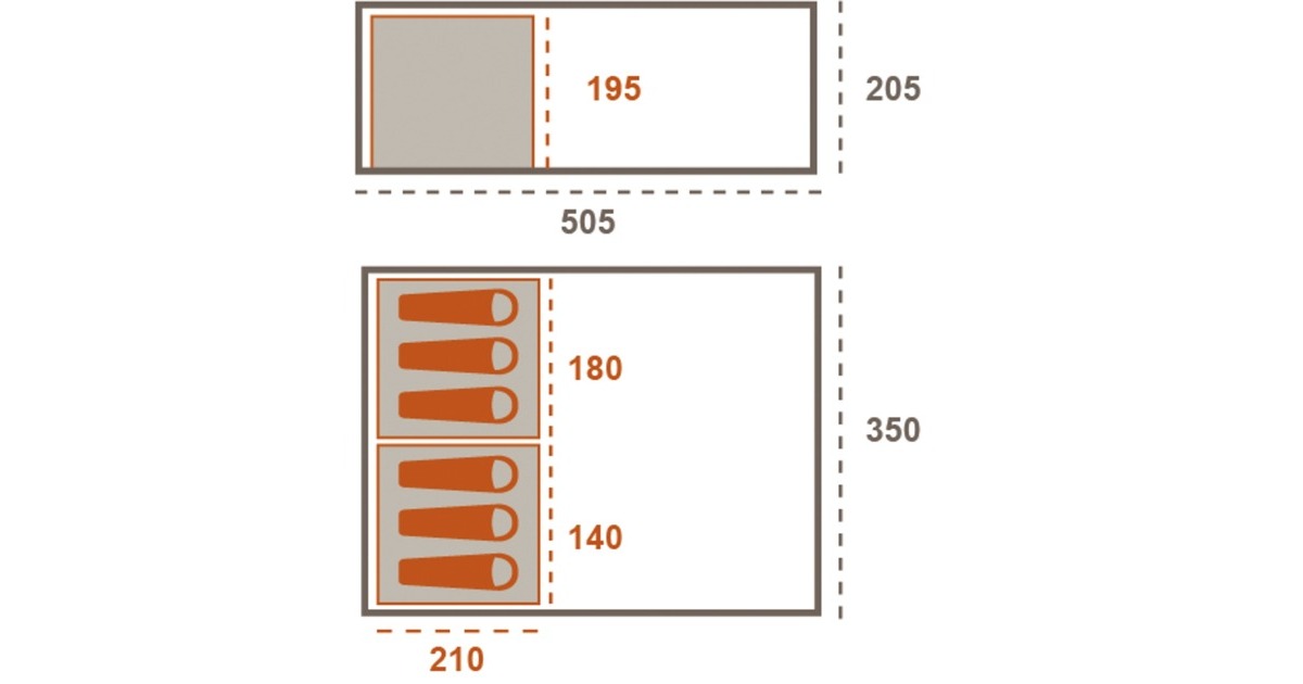 Grand Canyon Tunnelzelt HELENA 6, Mojave Desert(beige, 5-6 Personen)