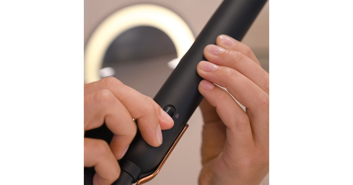 Grundig HS 7030 NaturaShine Straight & Curls, Haarglätter(schwarz/roségold)