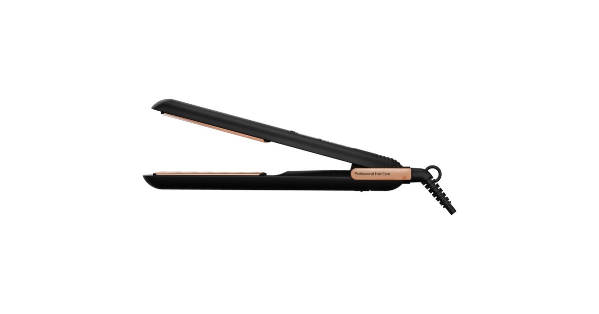 Grundig HS 7030 NaturaShine Straight & Curls, Haarglätter(schwarz/roségold)