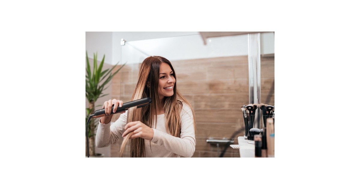 Grundig HS 7030 NaturaShine Straight & Curls, Haarglätter(schwarz/roségold)