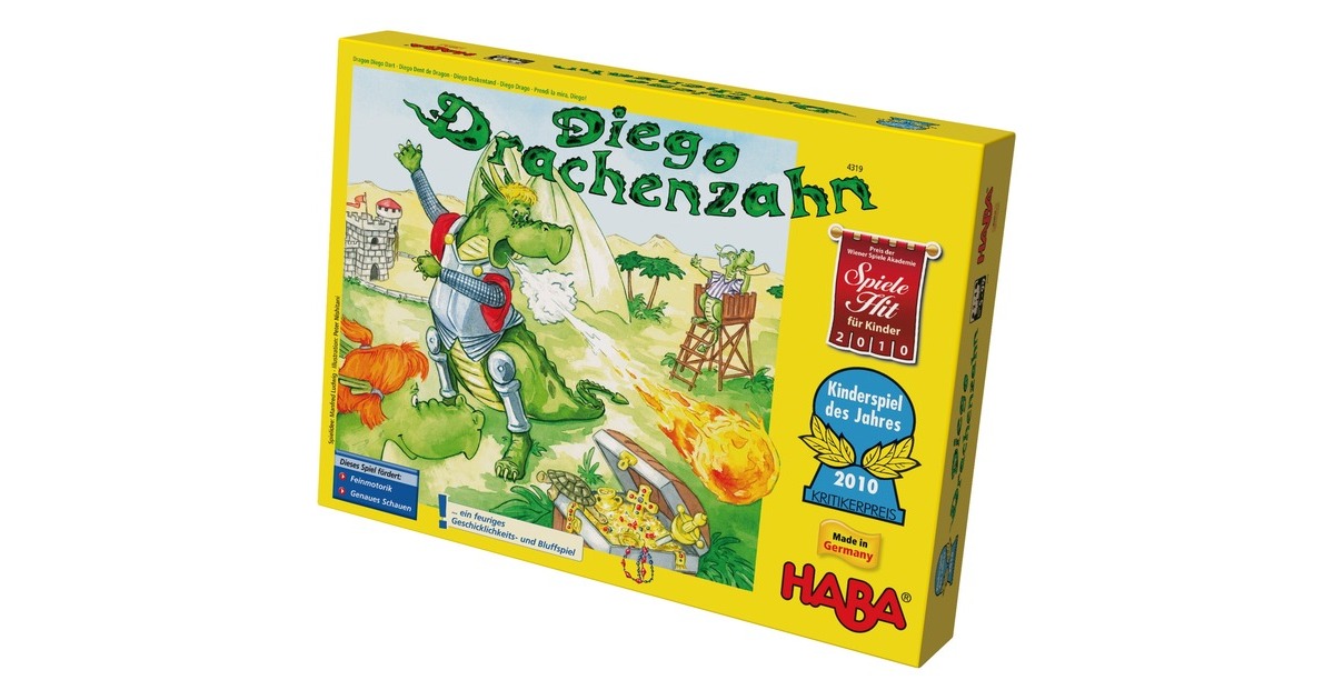 HABA Diego Drachenzahn, Geschicklichkeitsspiel(Kinderspiel des Jahres 2010)