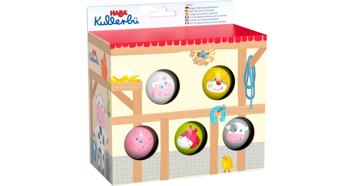 HABA Kullerbü - Kugel-Set Bauernhoftiere, Bahn