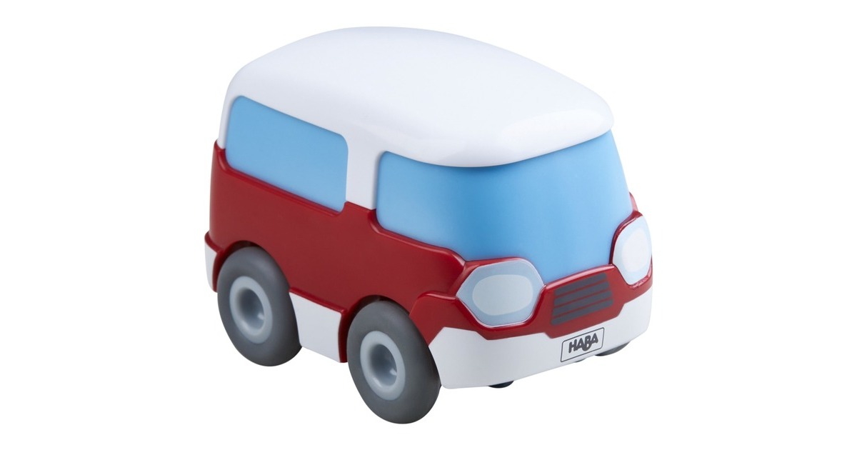 HABA Kullerbü - Roter Bus, Spielfahrzeug(weiß/anthrazit)
