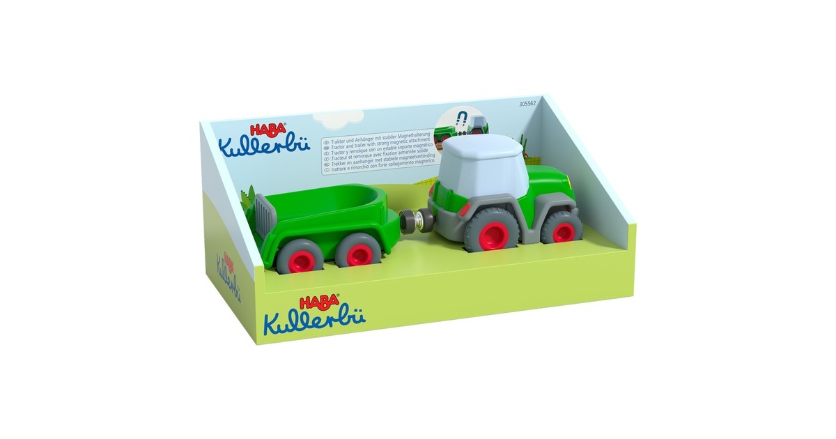 HABA Kullerbü - Traktor mit Anhänger, Spielfahrzeug