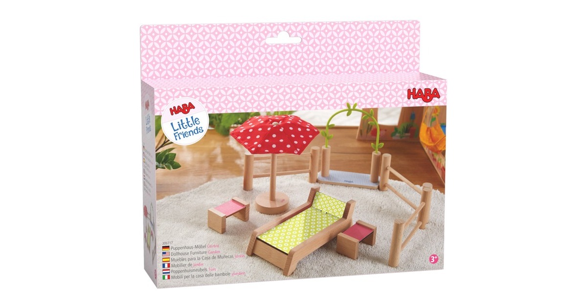 HABA Little Friends - Möbel Garten, Puppenmöbel