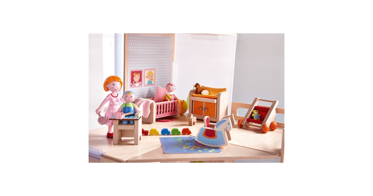 HABA Little Friends - Puppenhaus-Möbel Kinderzimmer, Puppenmöbel