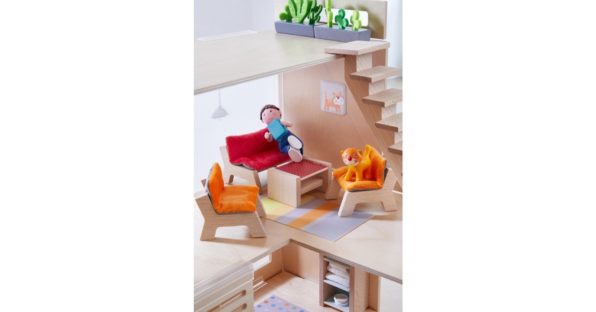 HABA Little Friends - Puppenhaus-Möbel Wohnzimmer, Puppenmöbel