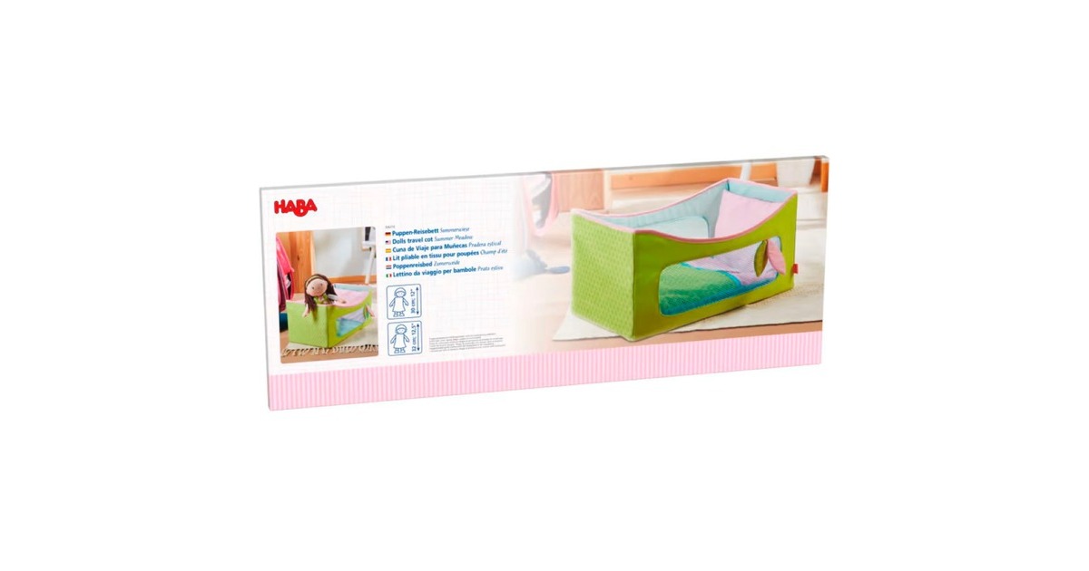 HABA Puppen-Reisebett Frühlingszauber, Puppenzubehör