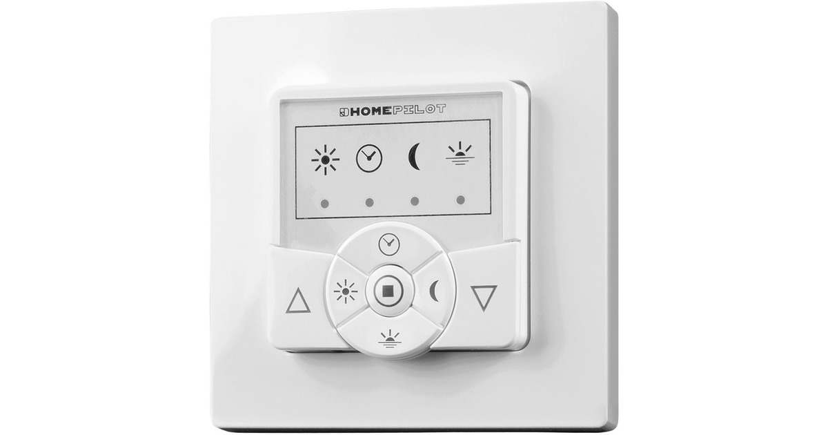 HOMEPILOT Zeitschaltuhr classic smart(weiß, für Rollladenmotoren, 2in1: Taster und Empfänger in einem Gerät)