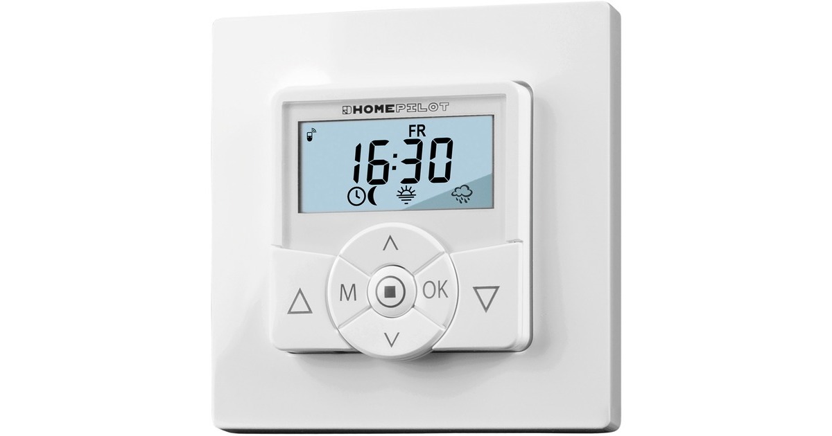 HOMEPILOT Zeitschaltuhr premium smart(weiß, für Rollladenmotoren, 2in1: Taster und Empfänger in einem Gerät)