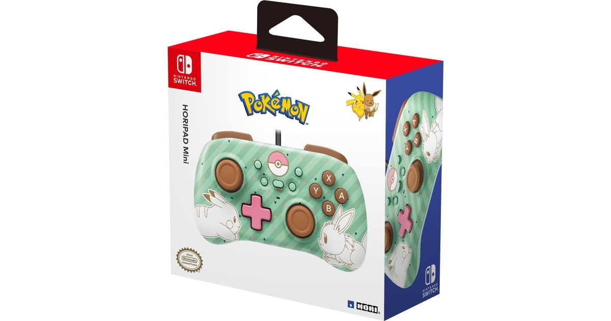 HORI Horipad Mini (Pikachu & Evolie), Gamepad(mint/braun)