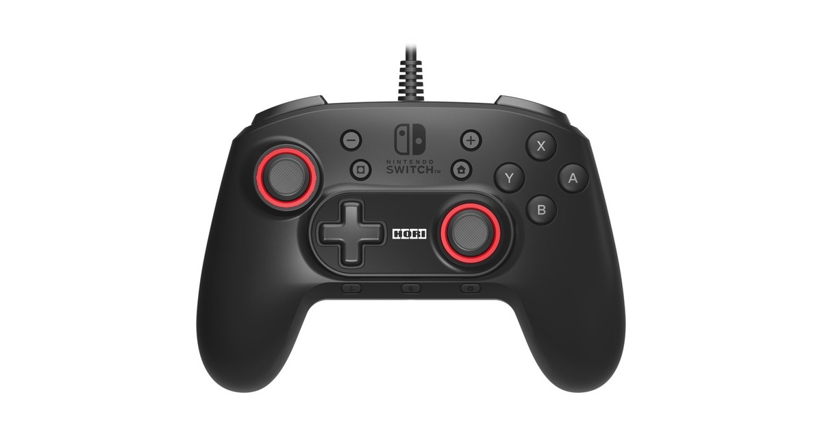 HORI Horipad +, Gamepad(schwarz/rot, Nintendo Switch, PC)