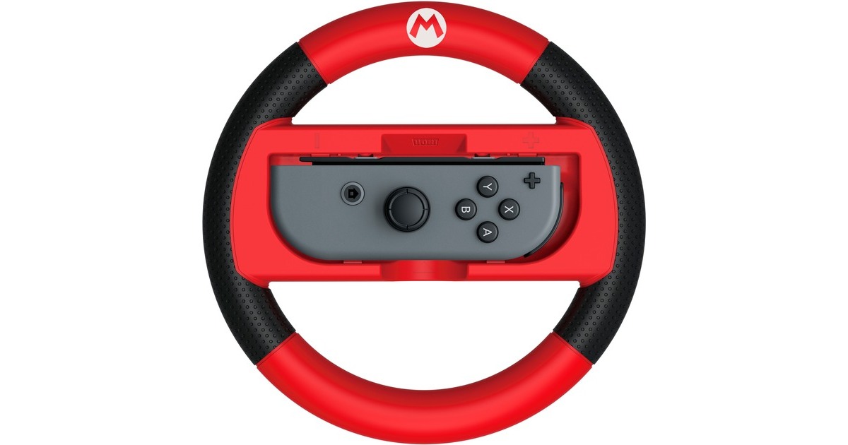 HORI Mario Kart 8 Deluxe Joy-Con Lenkrad Mario, Halterung(rot/schwarz)