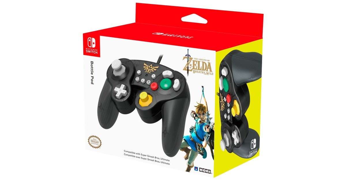 HORI Nintendo Switch Battle Pad (Zelda), Gamepad(schwarz/transparent)