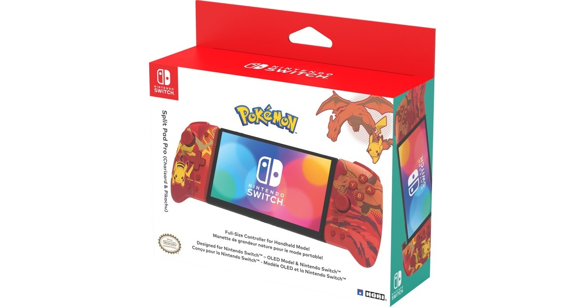 HORI Split Pad Pro (Pikachu & Glurak), Gamepad(rot/gelb)