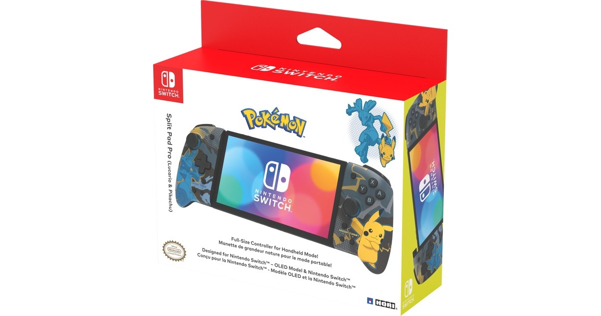 HORI Split Pad Pro (Pikachu & Lucario), Gamepad(blaugrau/gelb)