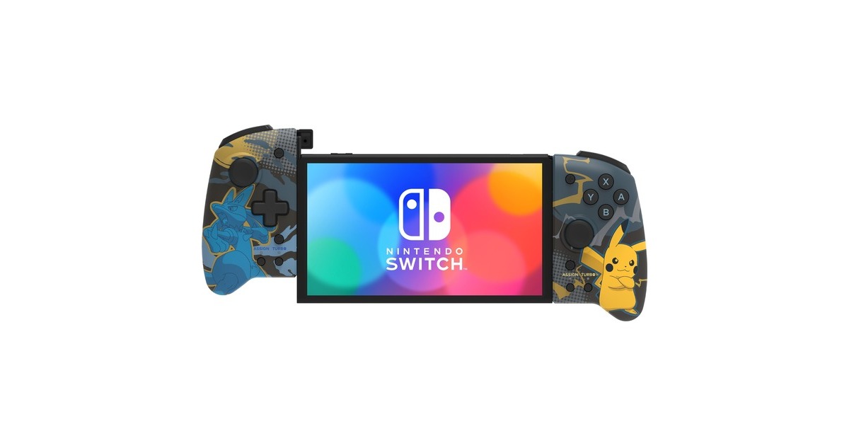 HORI Split Pad Pro (Pikachu & Lucario), Gamepad(blaugrau/gelb)