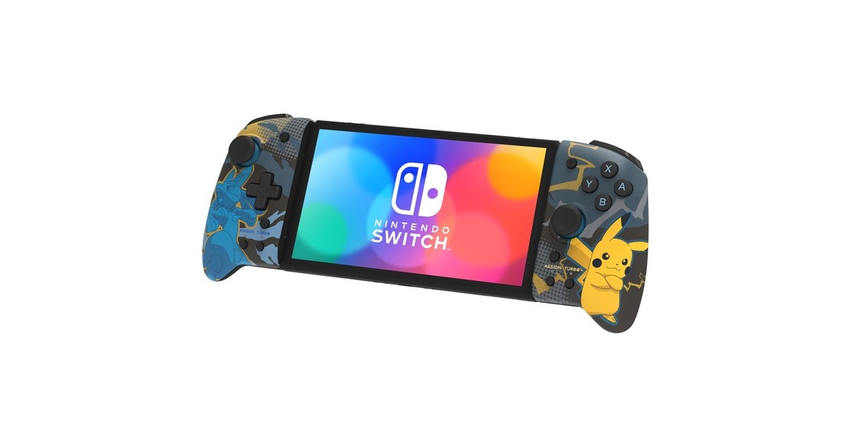 HORI Split Pad Pro (Pikachu & Lucario), Gamepad(blaugrau/gelb)