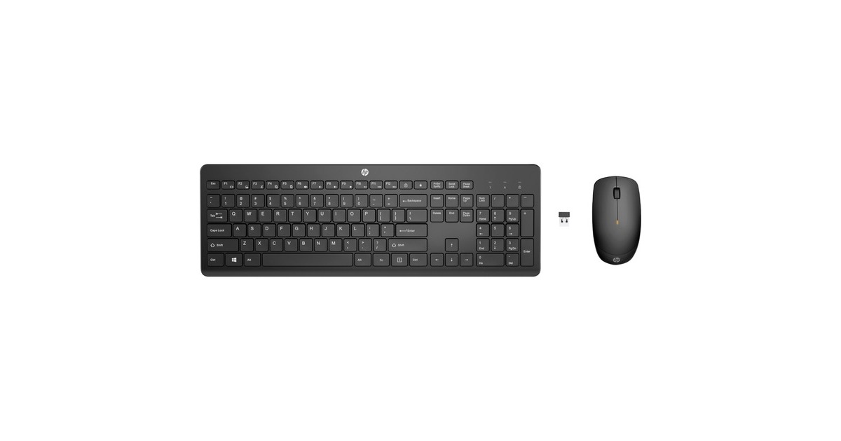 HP 235 Wireless Maus und Tastatur, Desktop-Set(schwarz, DE-Layout)