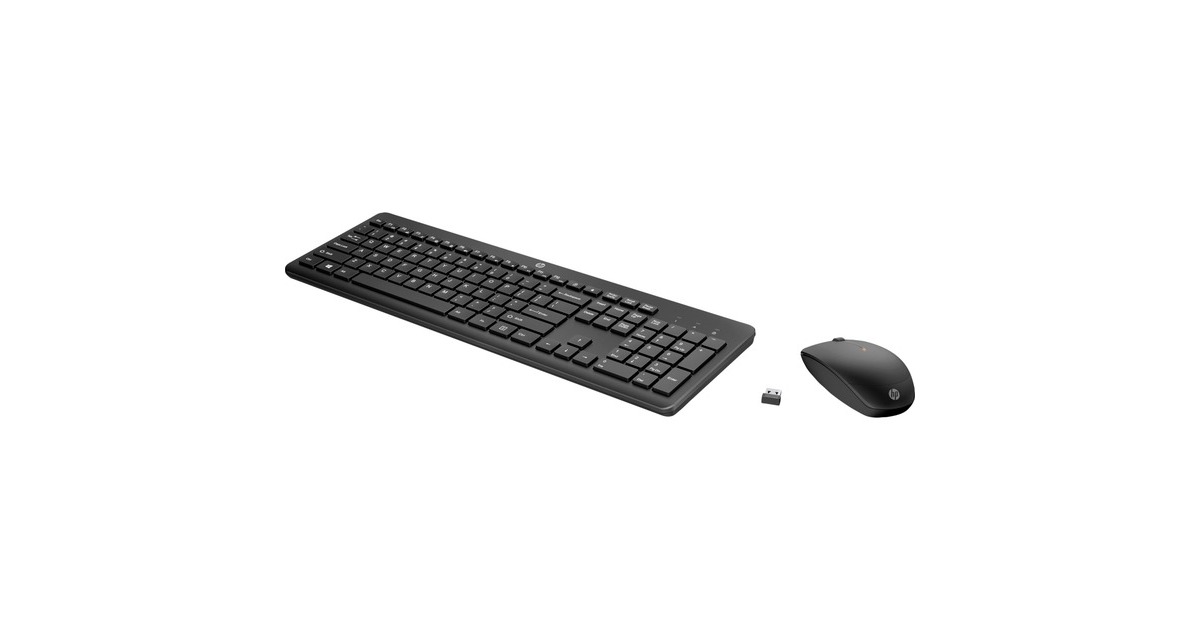 HP 235 Wireless Maus und Tastatur, Desktop-Set(schwarz, DE-Layout)