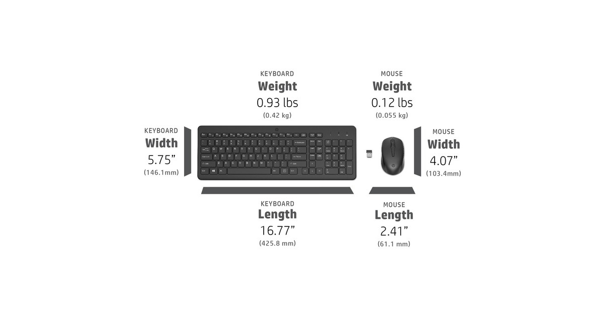 HP 330 Wireless-Maus und -Tastatur, Desktop-Set(schwarz, DE-Layout)