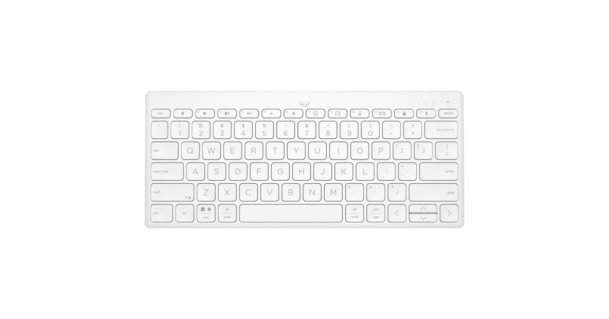 HP 350 Kompakte Multi-Device Bluetooth-Tastatur(weiß, DE-Layout, Plunger)