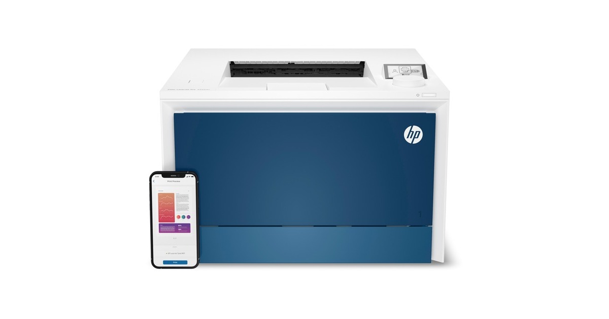 HP Color LaserJet Pro 4202dn, Farblaserdrucker(weiß/blau, USB, LAN)