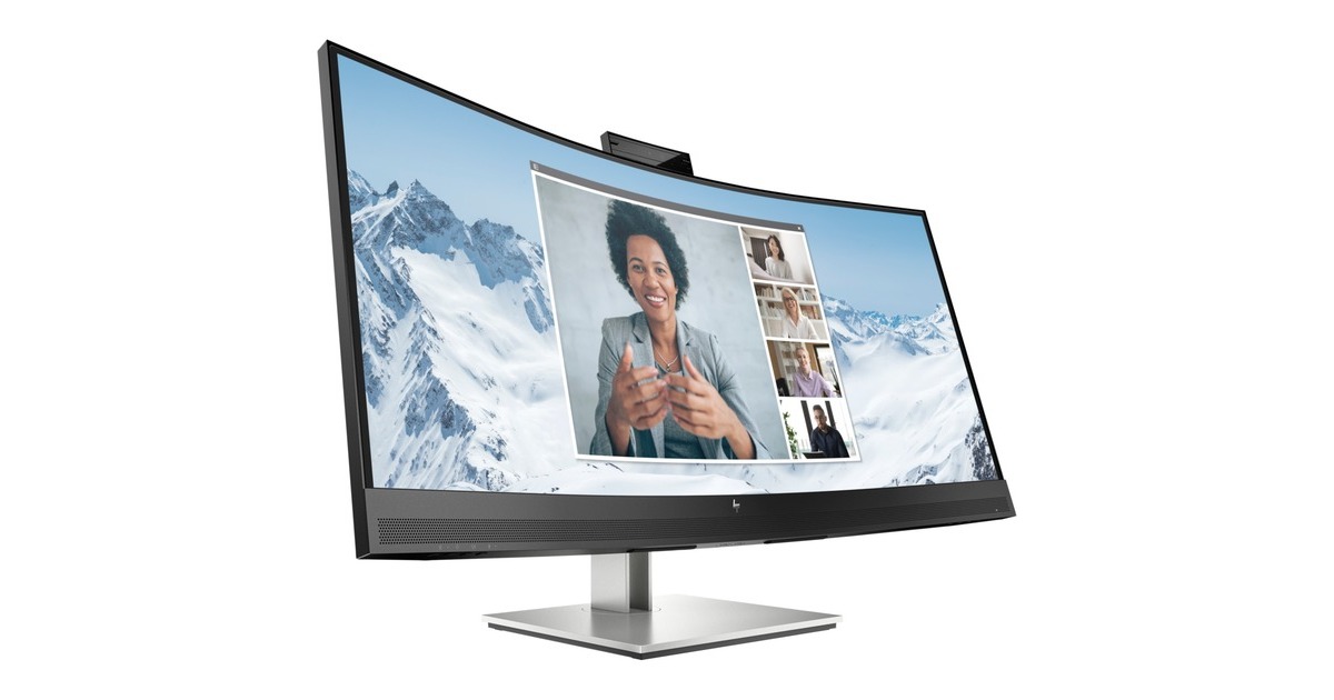 HP E34m G4, LED-Monitor(86 cm (34 Zoll), schwarz/silber, VA, WQHD, USB-C, Webcam)