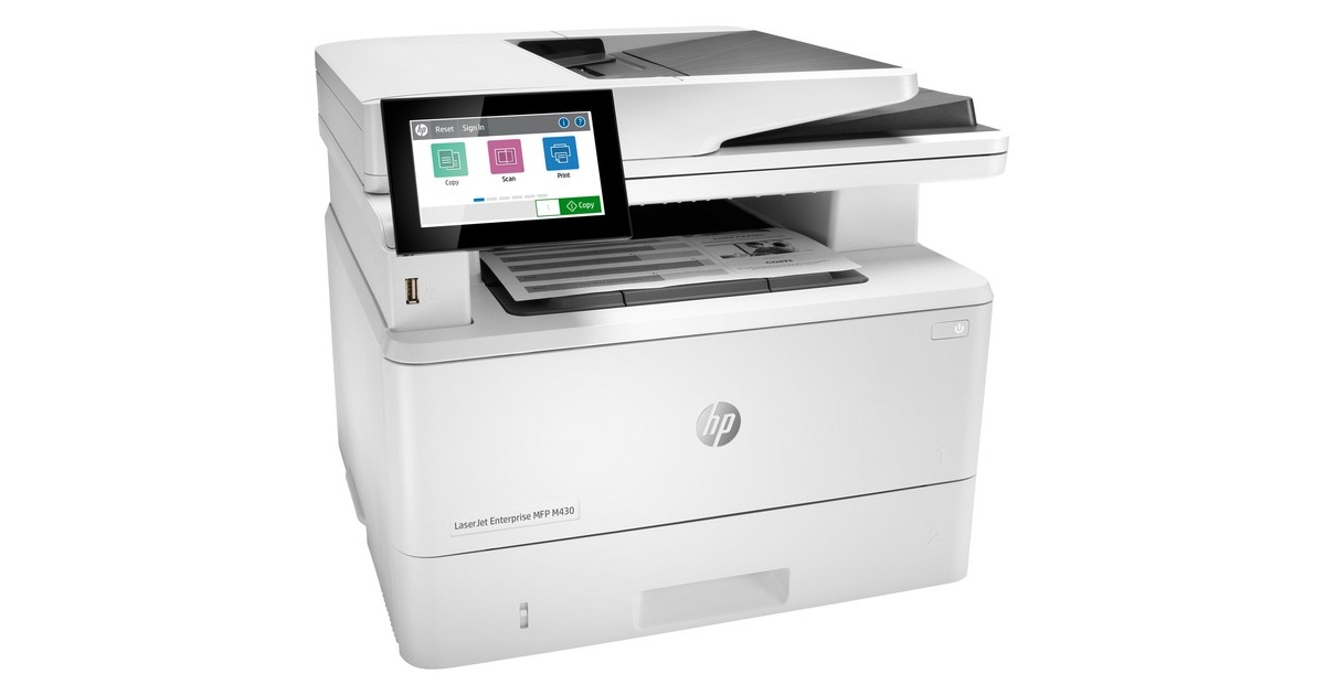 HP LaserJet Enterprise M430f MFP, Multifunktionsdrucker(grau/schwarz, USB, LAN, Scan, Kopie, Fax)