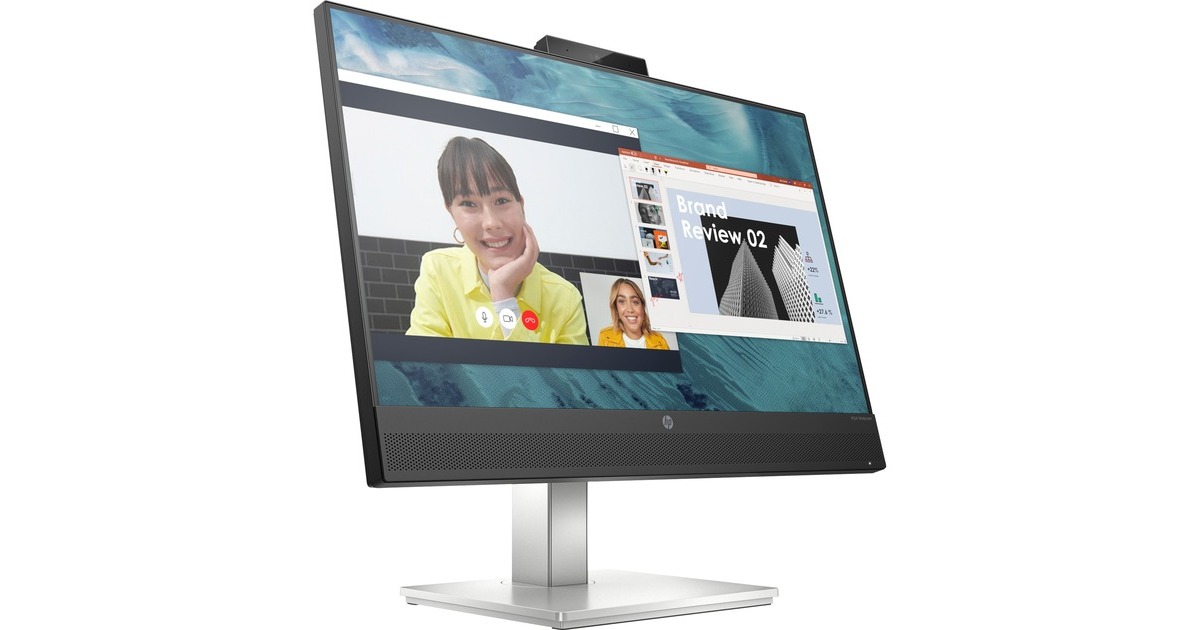 HP M24 Webcam, LED-Monitor(61 cm (24 Zoll), schwarz/silber, FullHD, IPS,AMD Free-Sync, Webcam)