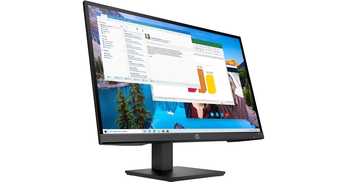 HP M27ha, LED-Monitor(68.6 cm (27 Zoll), schwarz, FullHD, IPS, HDMI, Höhenverstellbar)
