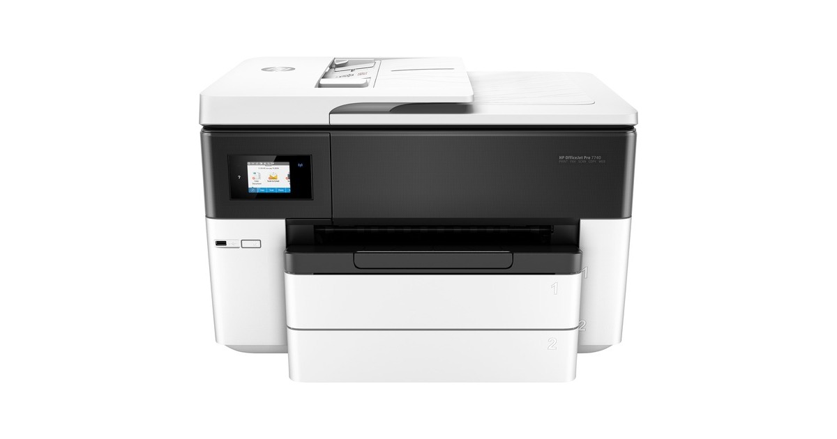 HP OfficeJet 7740 All-in-One, Multifunktionsdrucker(schwarz/grau, USB, LAN, WLAN, Scan, Kopie, Fax)
