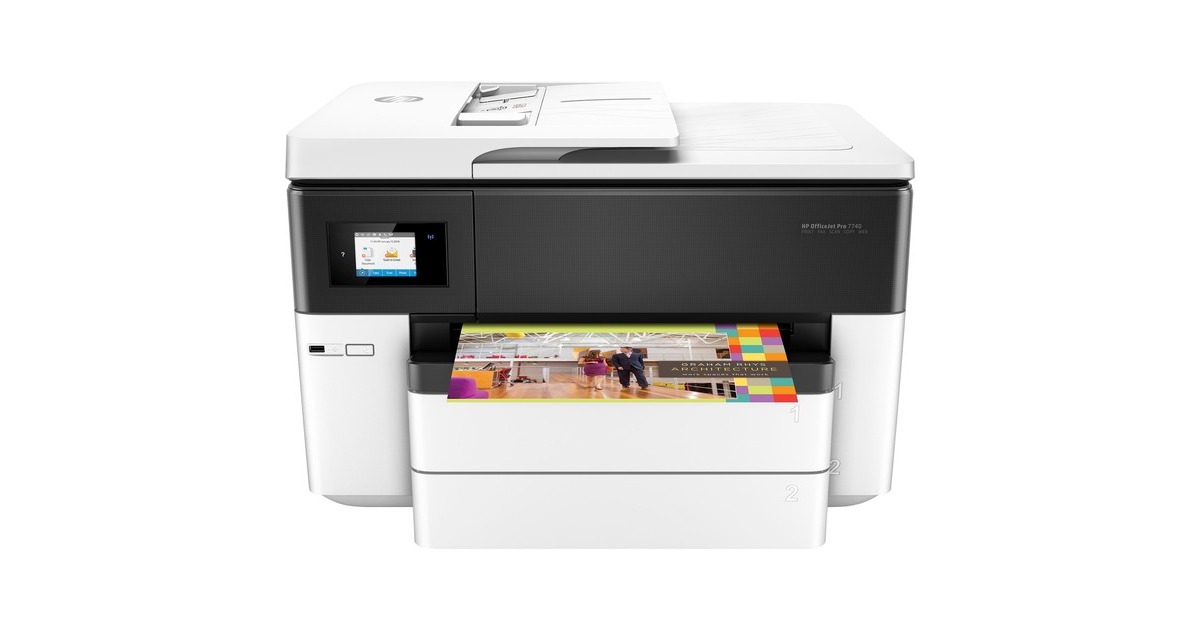 HP OfficeJet 7740 All-in-One, Multifunktionsdrucker(schwarz/grau, USB, LAN, WLAN, Scan, Kopie, Fax)