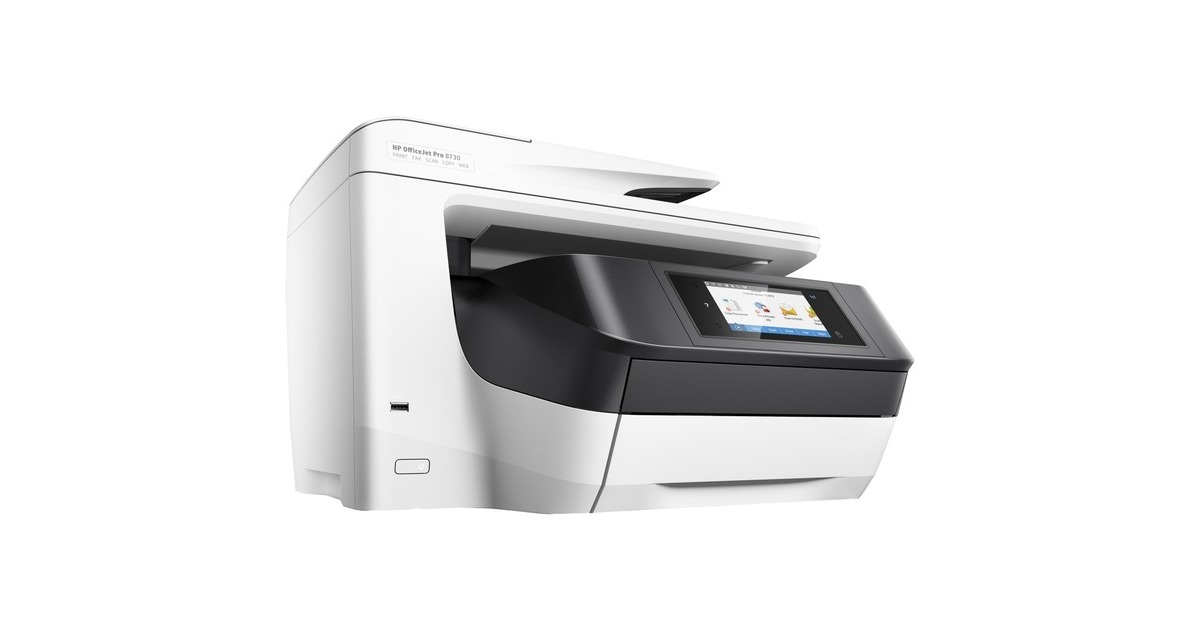 HP OfficeJet Pro 8730, Multifunktionsdrucker(weiß, Instant Ink, USB/LAN/WLAN, Scan, Kopie, Fax)