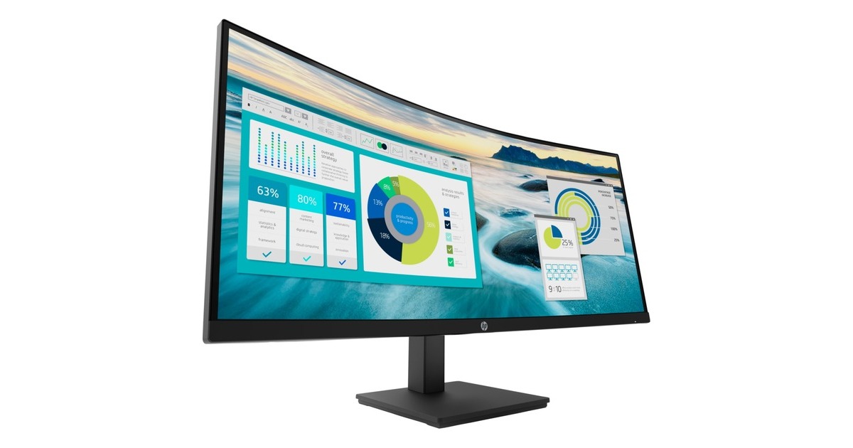 HP P34hc G4, LED-Monitor(86 cm (34 Zoll), schwarz, WQHD, VA, 60Hz, USB-C)