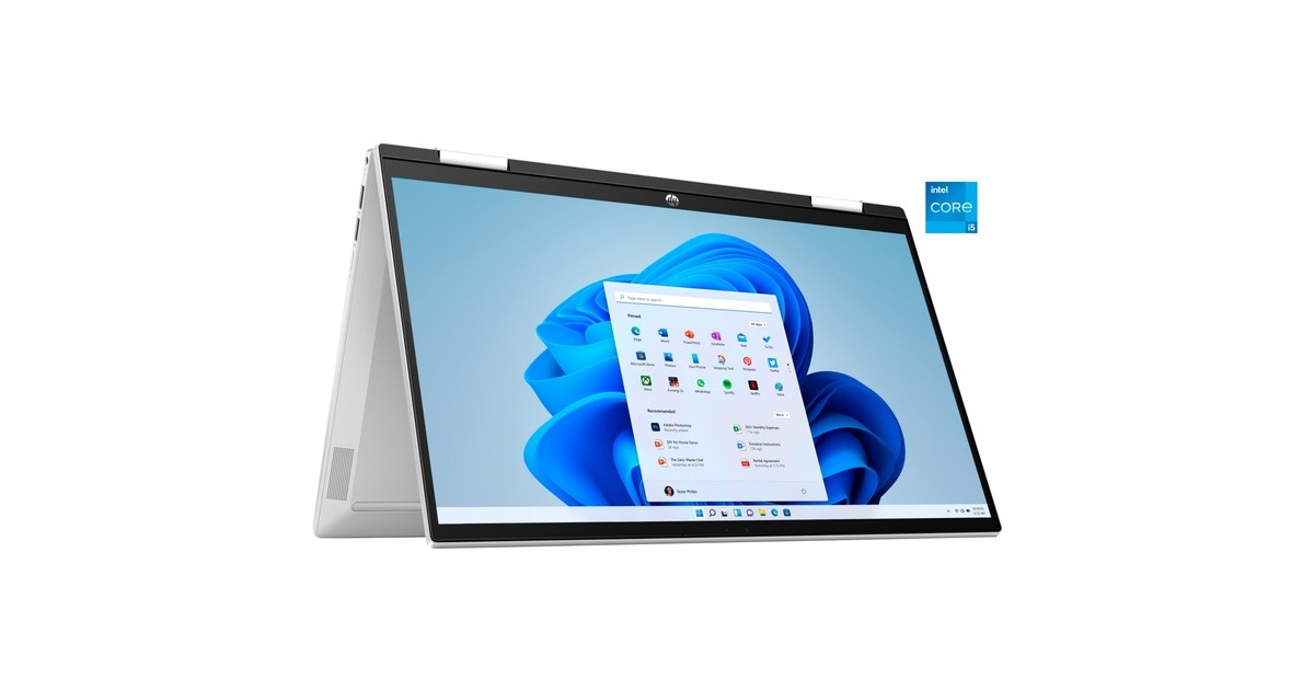 HP Pavilion x360 15-er1053ng, Notebook(silber, Windows 11 Home 64-Bit, 39.6 cm (15.6 Zoll), 256 GB SSD)