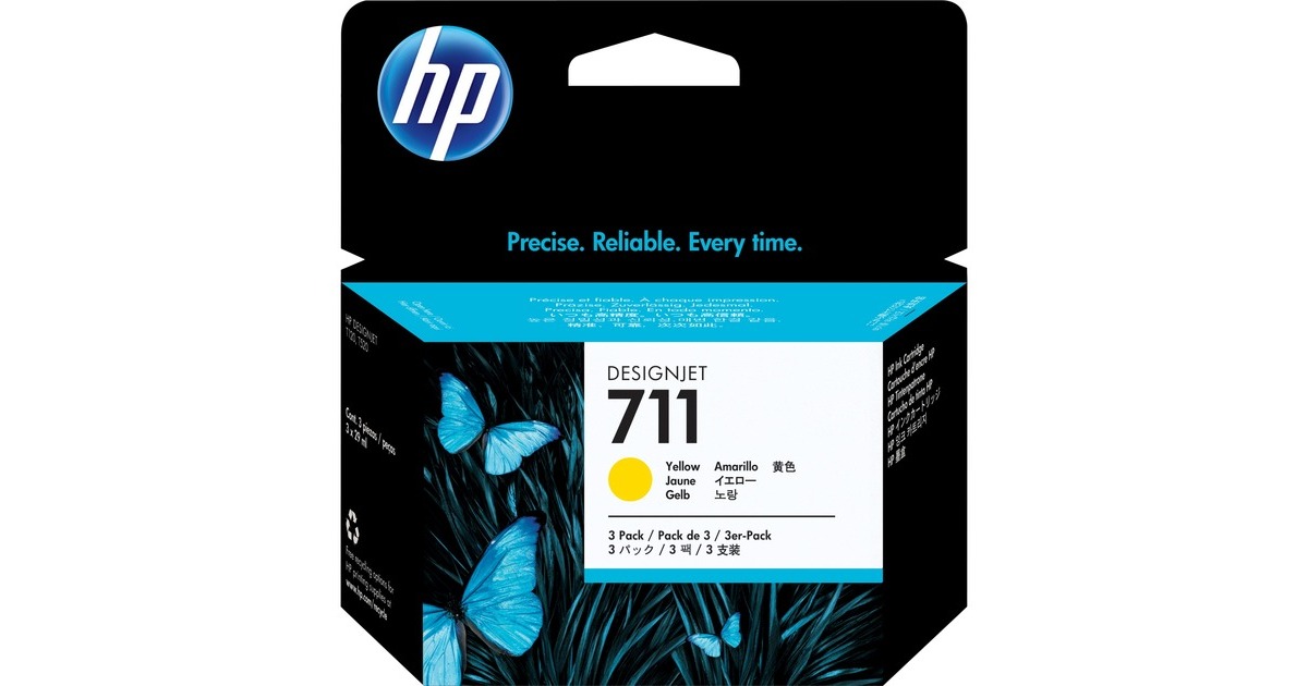 HP Tinte gelb Nr. 711 (CZ136A)(Dreierpack)