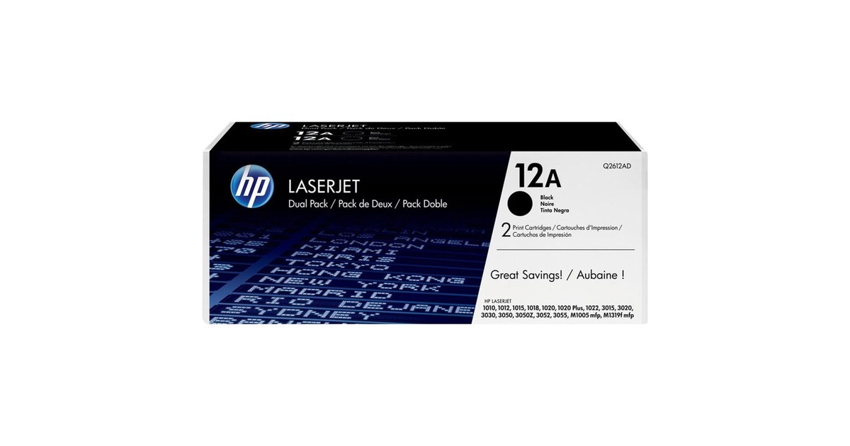 HP Toner schwarz 12A (Q2612AD)(schwarz, Doppelpack, Retail)