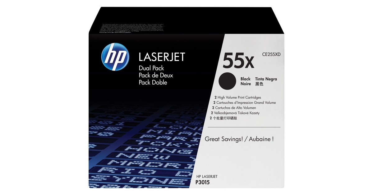 HP Toner schwarz 55X (CE255XD)(Doppelpack)