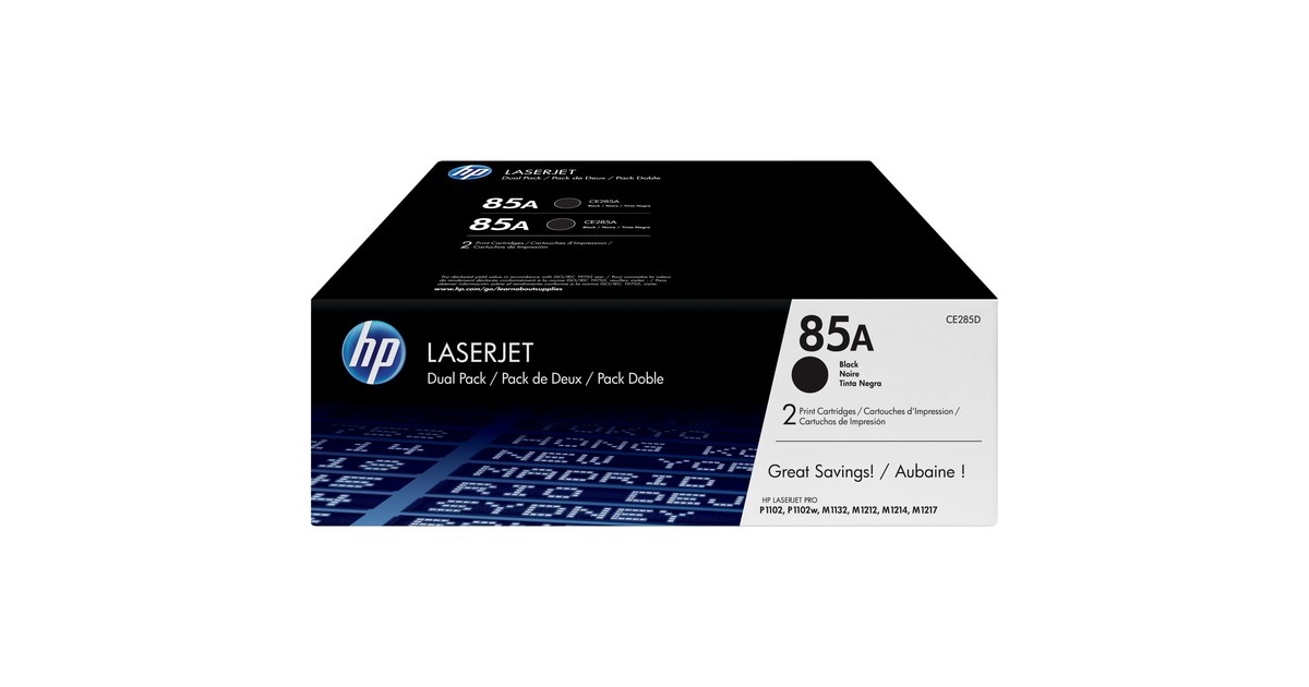 HP Toner schwarz 85A (CE285AD)(schwarz, Doppelpack, Retail)