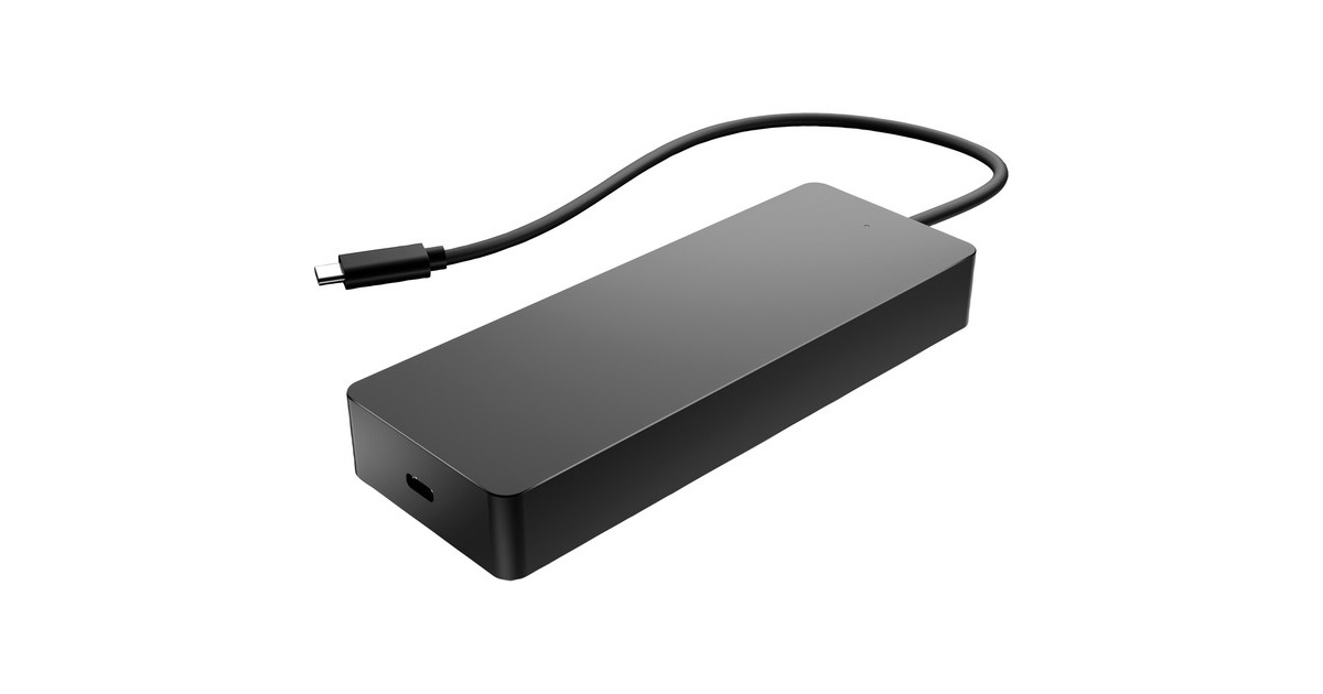 HP Universal USB-C Multiport Hub, Dockingstation(schwarz, USB-A, USB-C, HDMI, DisplayPort, RJ45)
