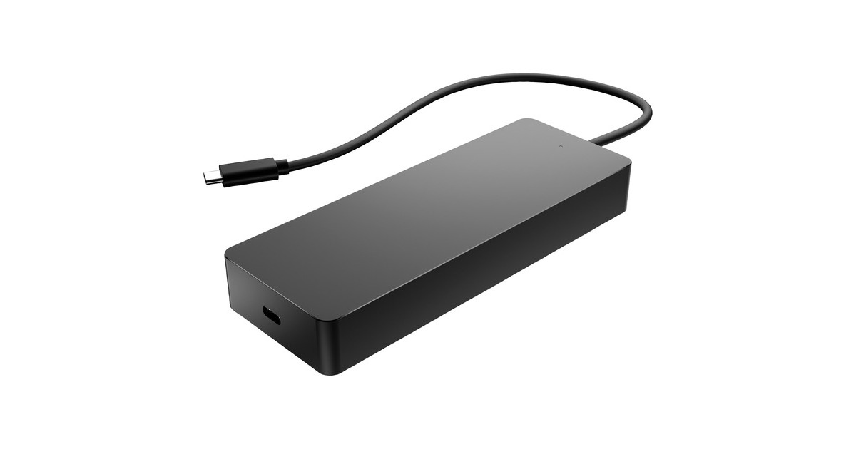 HP Universal USB-C Multiport Hub, Dockingstation(schwarz, USB-A, USB-C, HDMI, DisplayPort, RJ45)