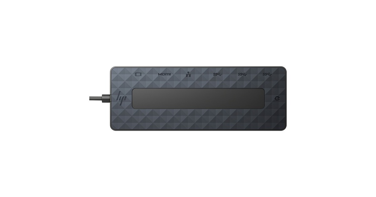 HP Universal USB-C Multiport Hub, Dockingstation(schwarz, USB-A, USB-C, HDMI, DisplayPort, RJ45)