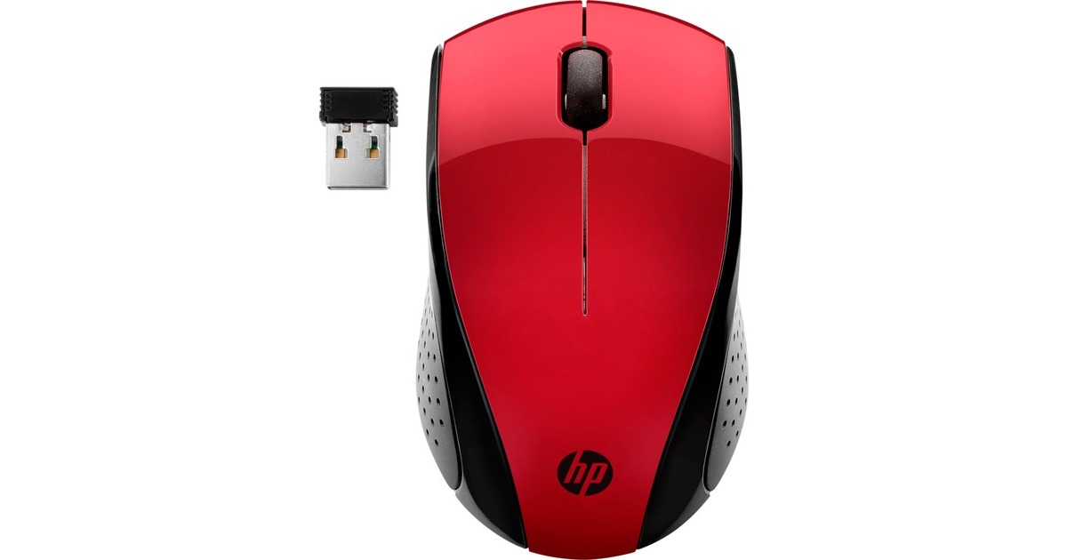 HP Wireless-Maus 220(schwarz/rot, Sunset Red)