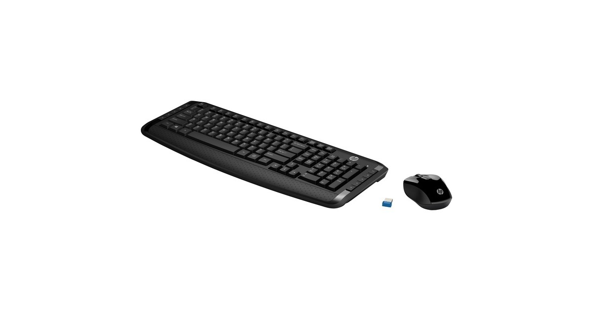 HP Wireless Tastatur und Maus 300, Desktop-Set(schwarz, DE-Layout)