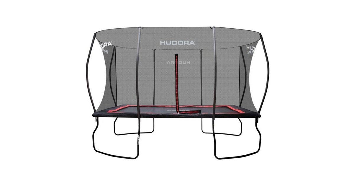 HUDORA 4Square Trampolin 244x366, Fitnessgerät(schwarz/rot)